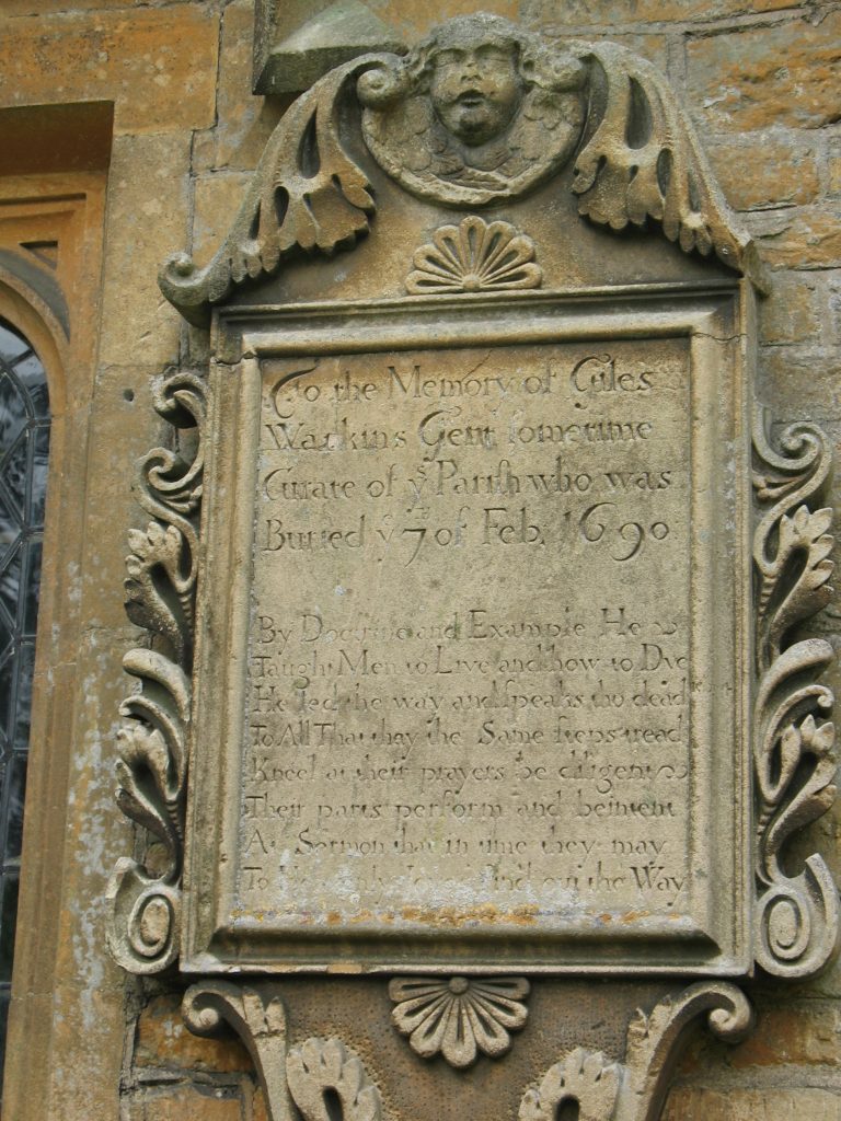 Lettering on church wall