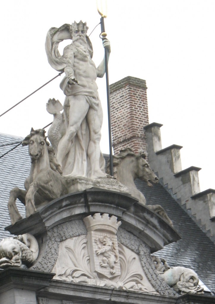Poseidon holding his trident, Ghent