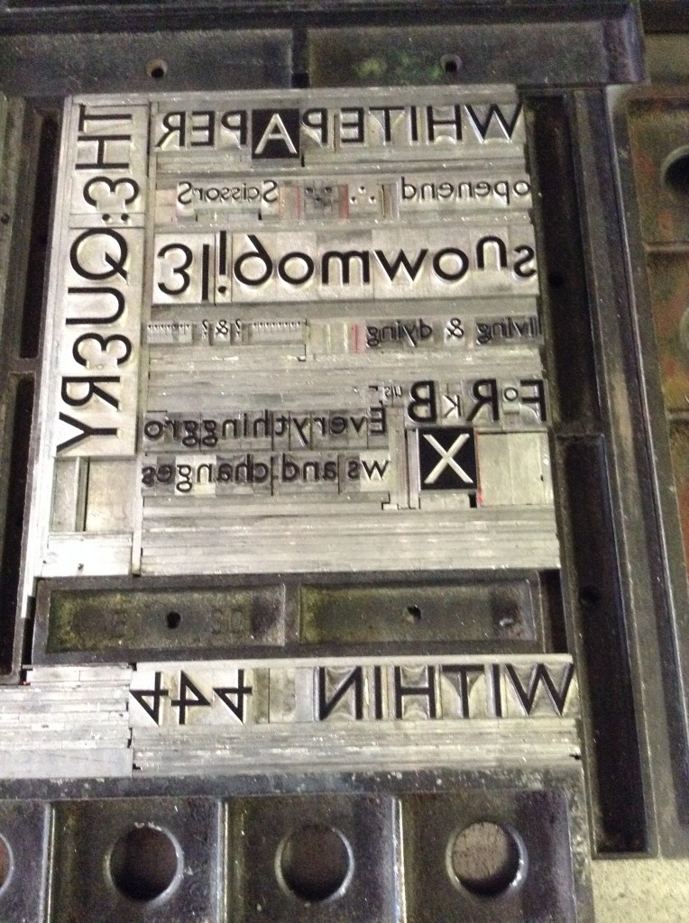 Letterpress form in metal